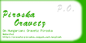 piroska oravetz business card